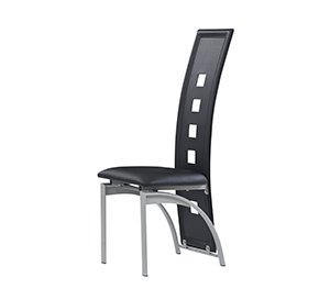 Contemporary black pu dining chair