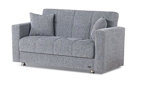 Urban style casual loveseat in gray chenille