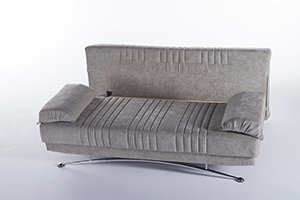 Gray queen size sleeper sofa bed w/ storage open