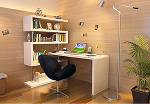Contemporary high gloss office desk in white