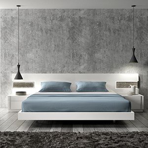 Contemporary white king size bed