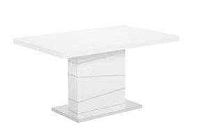 Standalone white finish dining table