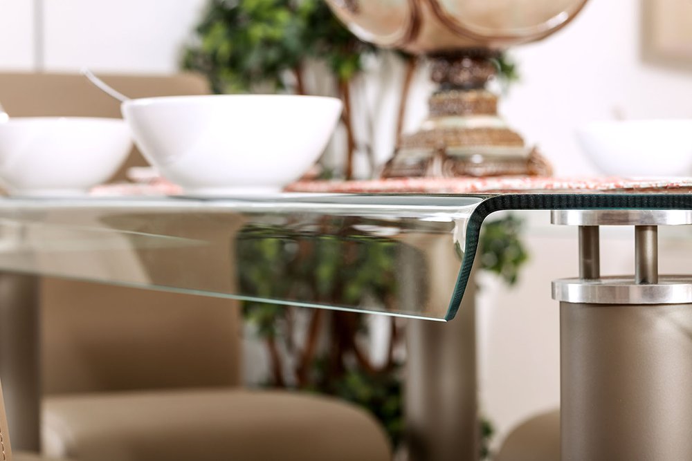 glass table top curve