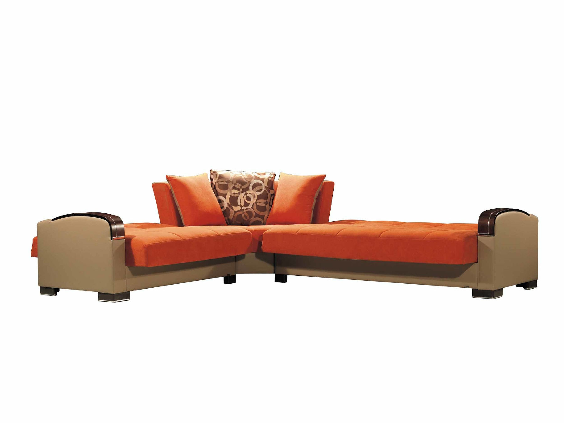 Megamax Orange Sectional Sofa megamax Casamode Furniture Sectional