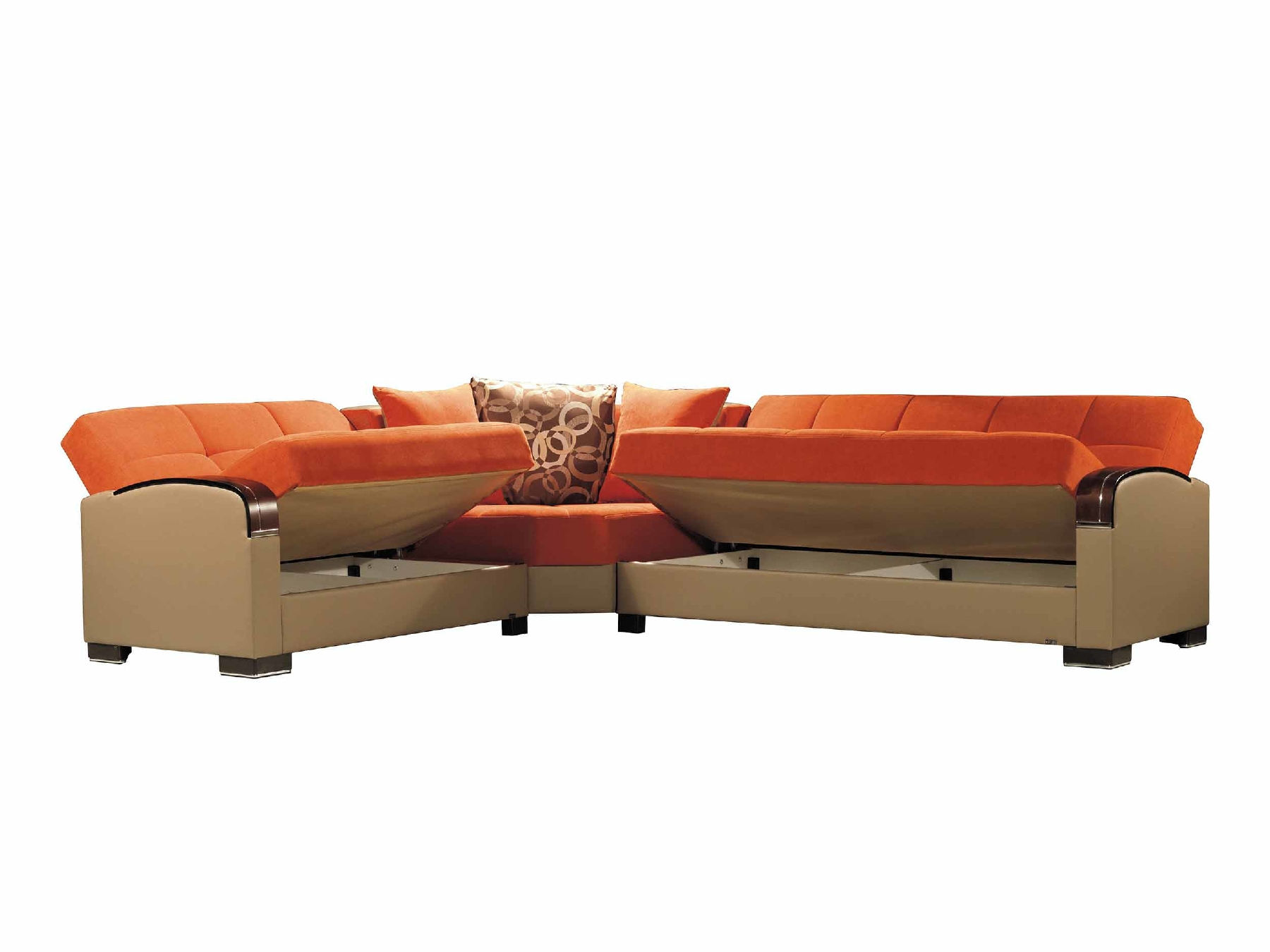 Megamax Orange Sectional Sofa megamax Casamode Furniture Sectional