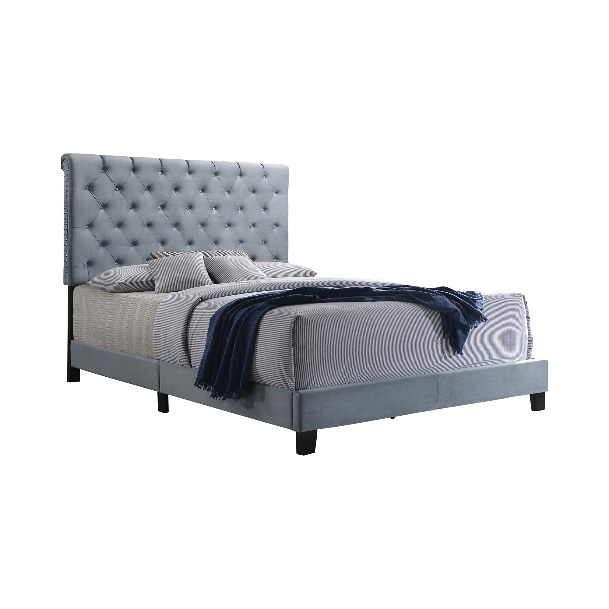 Warner Blue King Size Bed 310041KE Coaster Furniture King Size Beds ...