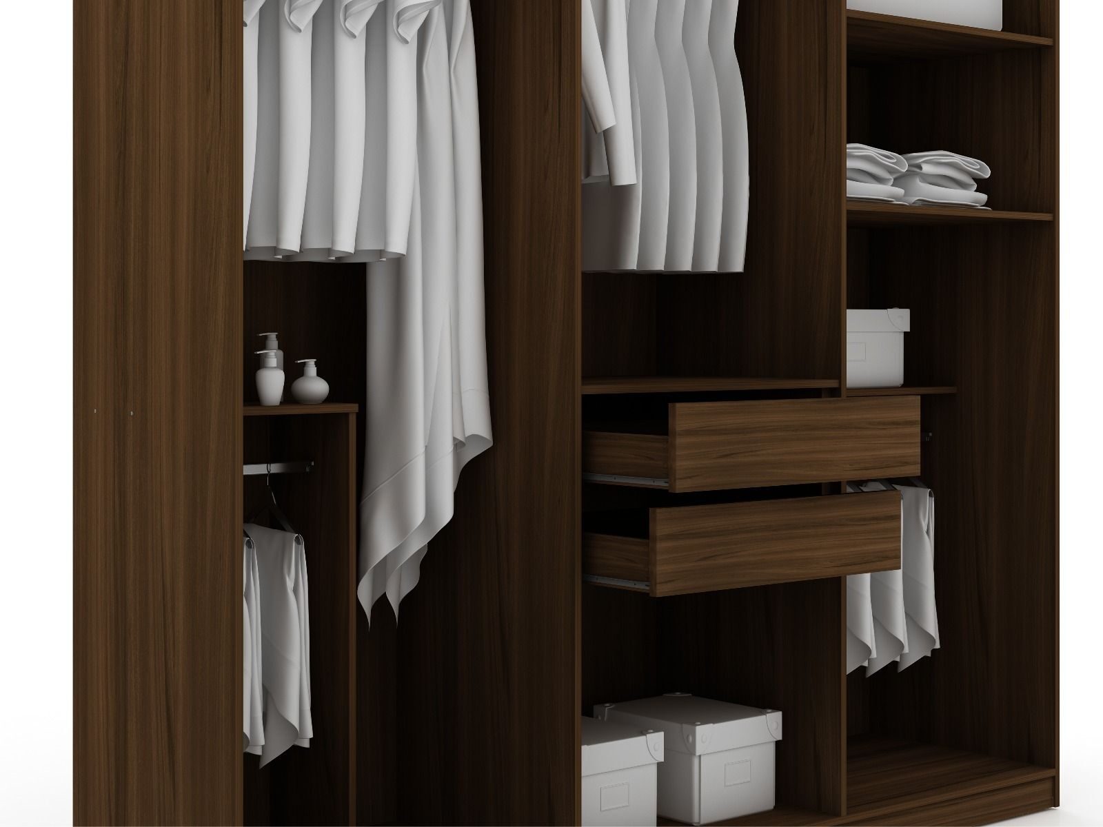 Manhattan Comfort Gramercy White Freestanding Wardrobe Armoire Closet