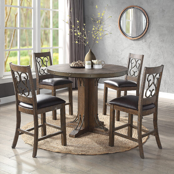 Counter Height Bar Style Dining Tables, Rustic Counter High Dining Table And Chairs