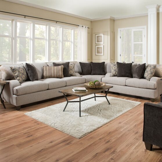 2-tone gray fabric sofa