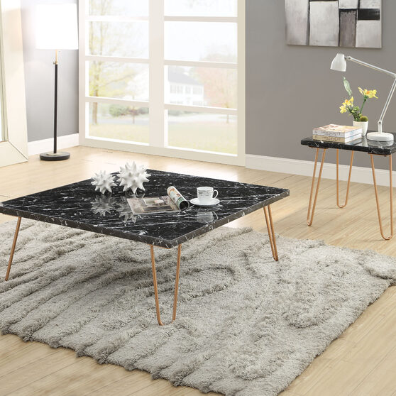 Black marble & gold coffee table