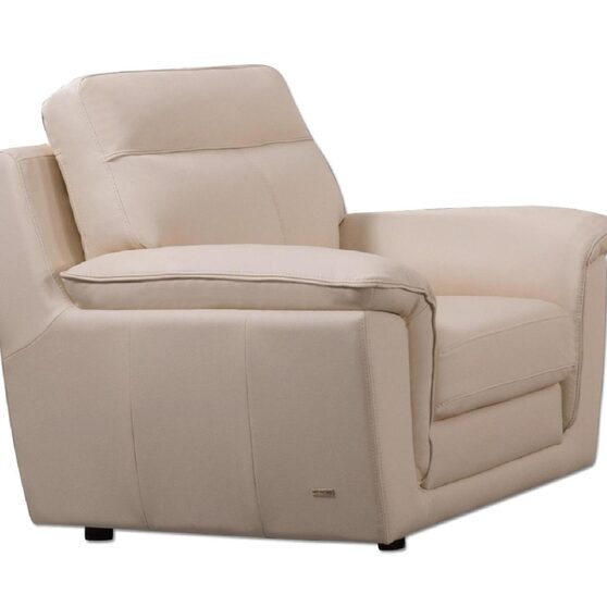 Contemporary casual style chair in beige leather