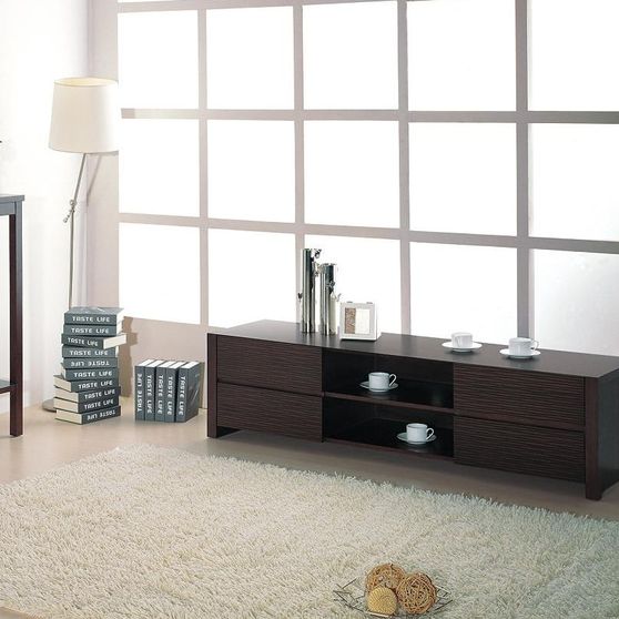 Contemporary wenge wood tv stand