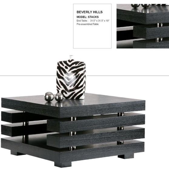 Modern black oak cocktail table