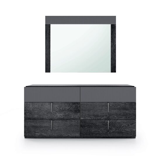 Matte dark gray contemporary dresser made in Italy