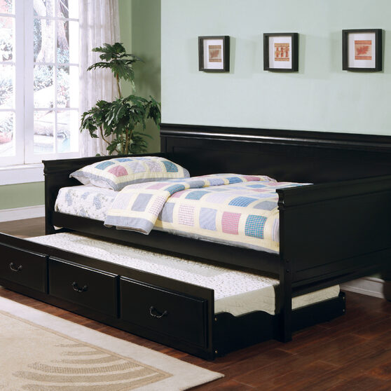 Daybed w/ trundle in black finish