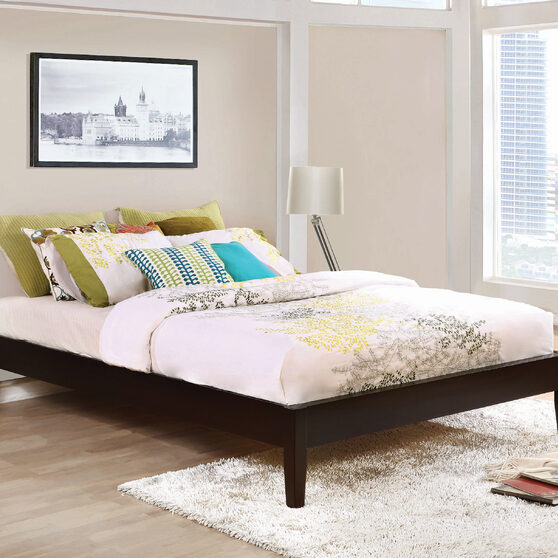 Cappuccino full platform bed