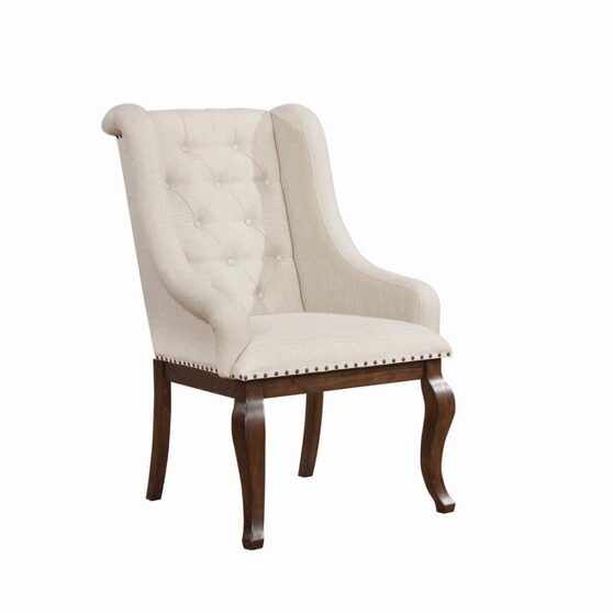 Cream fabric upholstery arm chair