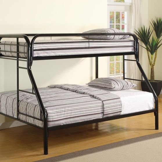Morgan  twin-over-full black bunk bed