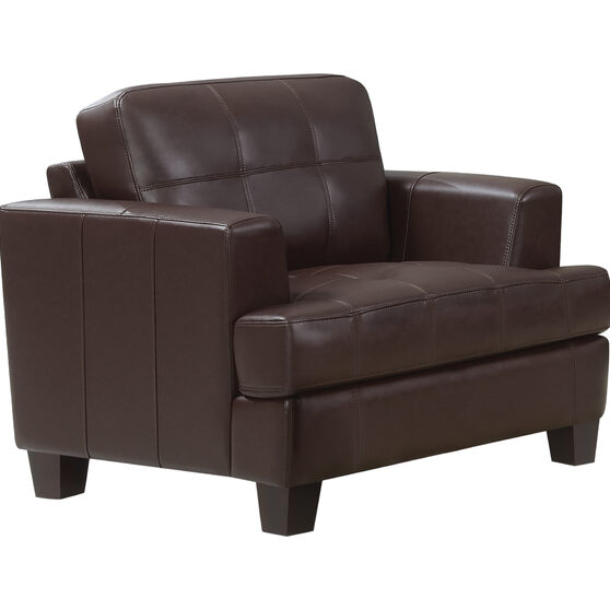 Samuel transitional dark brown chair
