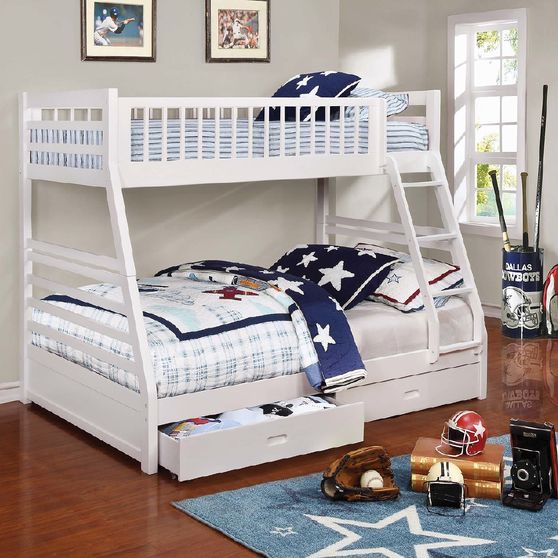 Ashton white twin-over-full bunk bed