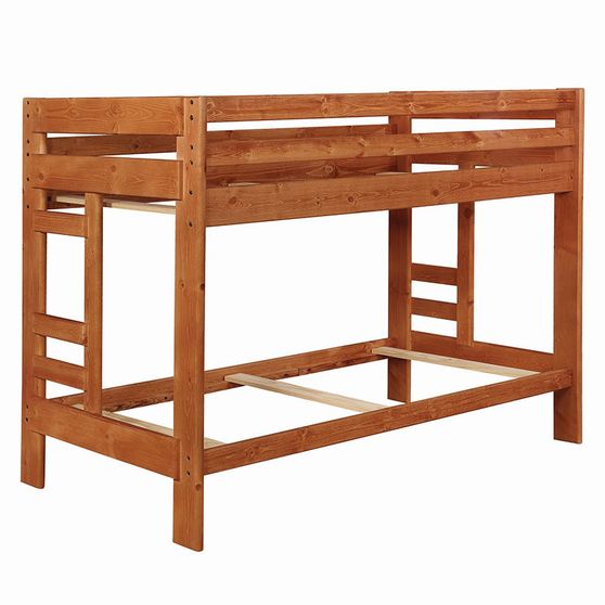 Amber wash twin-over-twin bunk bed