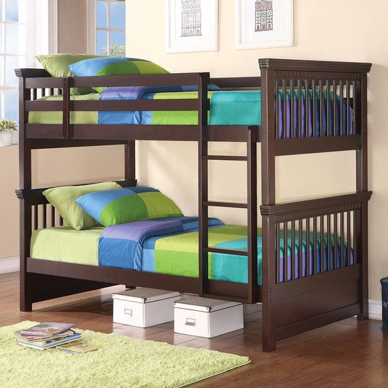 Miles cappuccino twin-over-twin bunk bed
