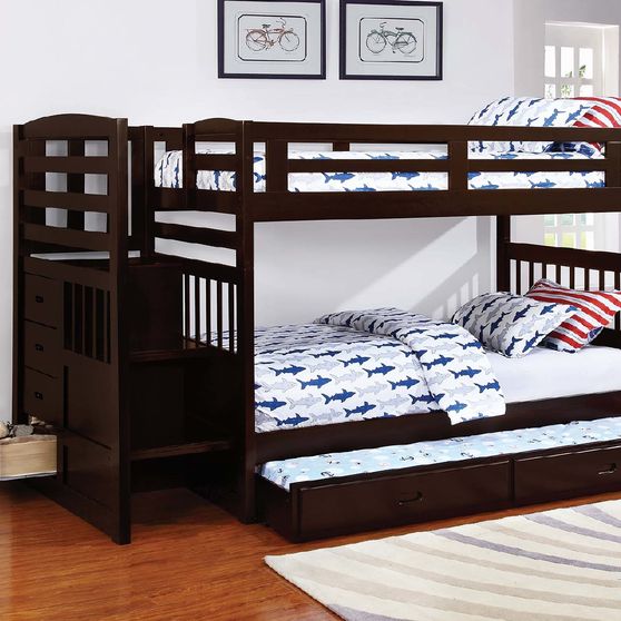 Dublin traditional cappuccino twin-over-twin bunk bed