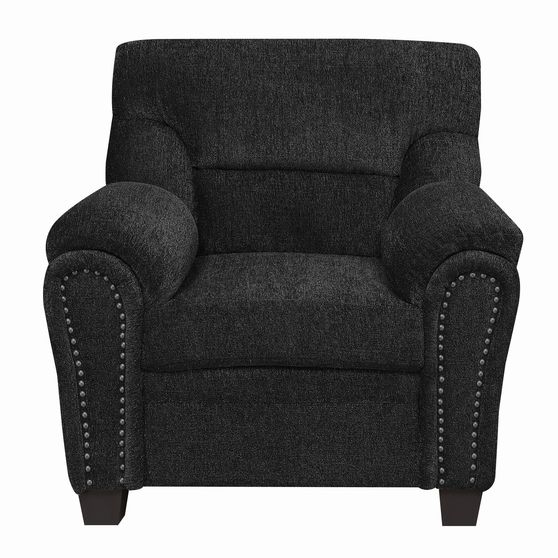Graphite chenille fabric casual style chair