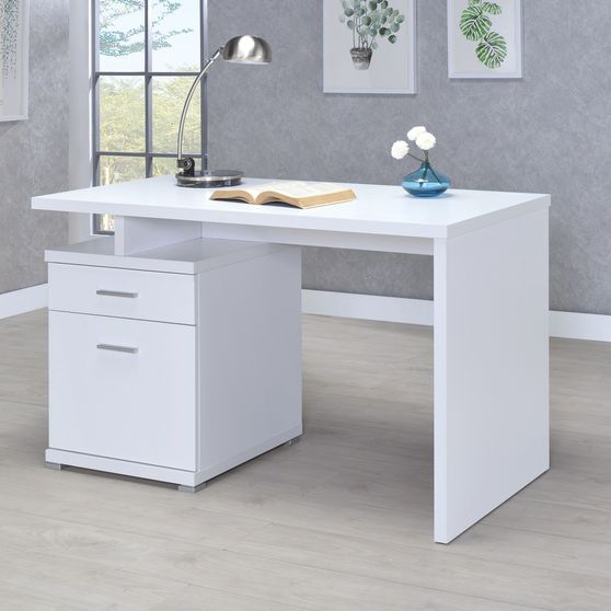 Contemporary white executive desk