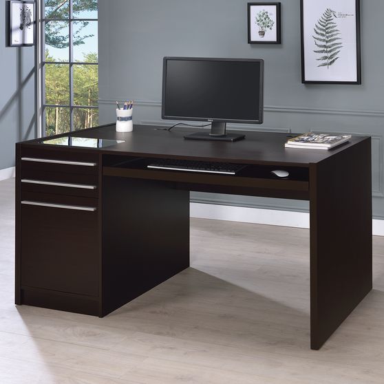 Contemporary cappuccino connect-it computer desk