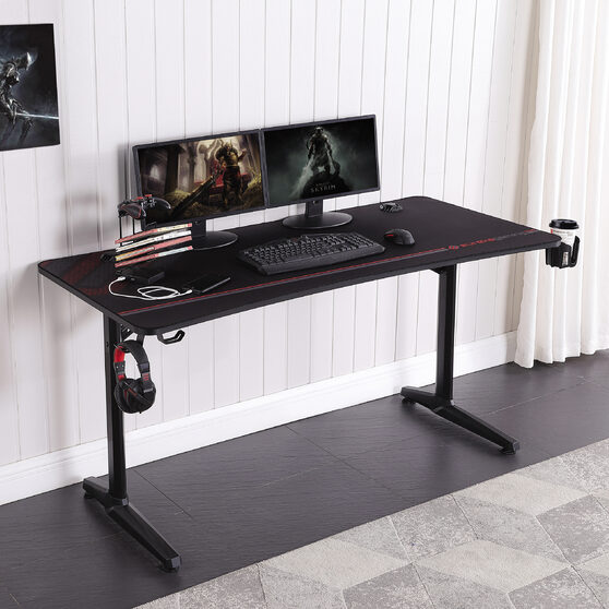 Carbon fiber textured desktop gaming desk