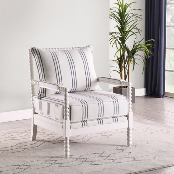 Matched awning stripe accent chair