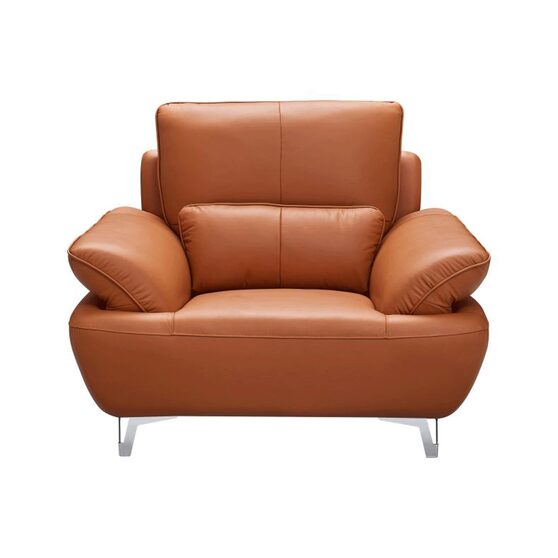 Orange leather stylish modern low-profile chair
