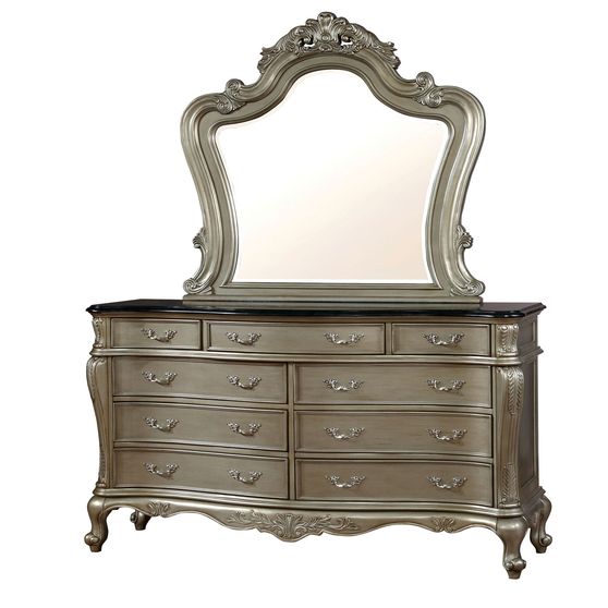 Traditional style dresser in gold finish