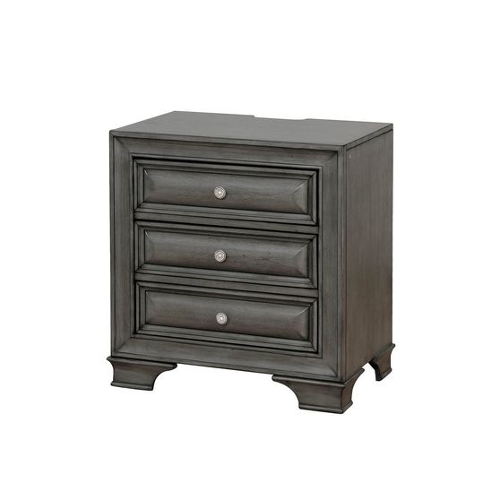 Light gray finish nightstand