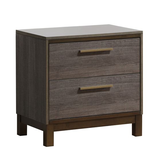 Contemporary ash gray two-toned nightstand