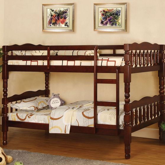 Twin/twin classic cherry finish bunk bed