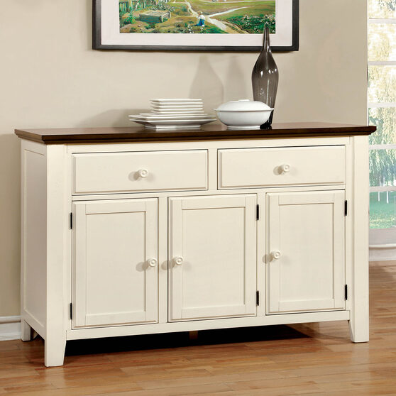Vintage white/ dark oak cottage style server