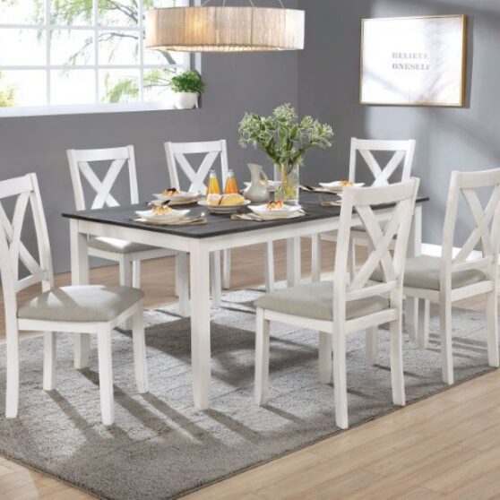 Natural wood grain texture 7 pc. dining table set