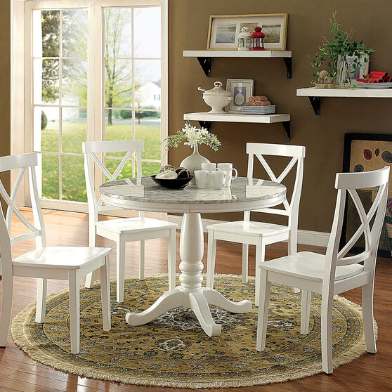 Faux marble table top round dining table