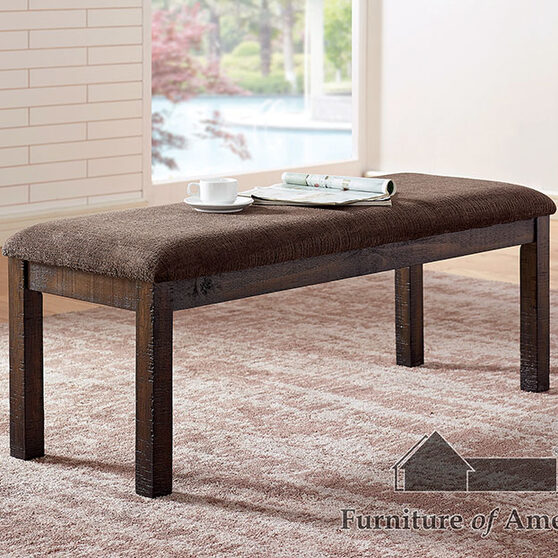 Classic walnut wood grain finish bench
