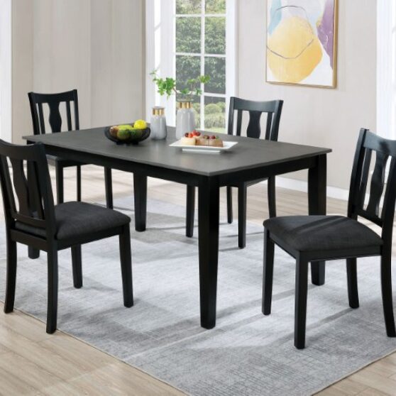 Black/ gray finish 5 pc. dining table set