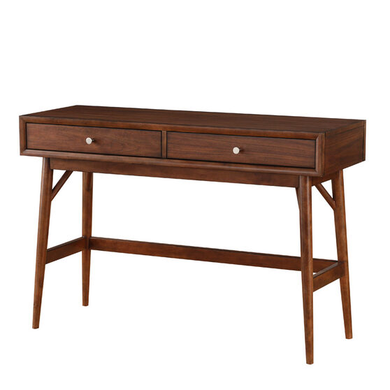 Brown finish retro-modern styling sofa table