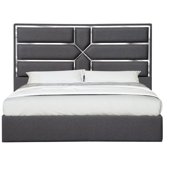 Contemporary charcoal low-profile king bed