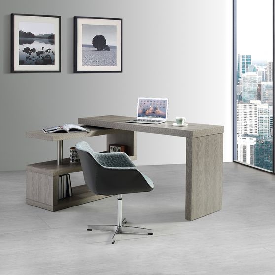 Gray matte finish computer desk