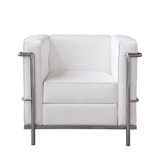 Modern designer replica white full leather chair