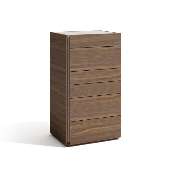 Modern walnut finish chest in minimalistic style