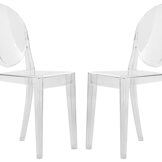 Transparent acrylic modern chair/ set of 2