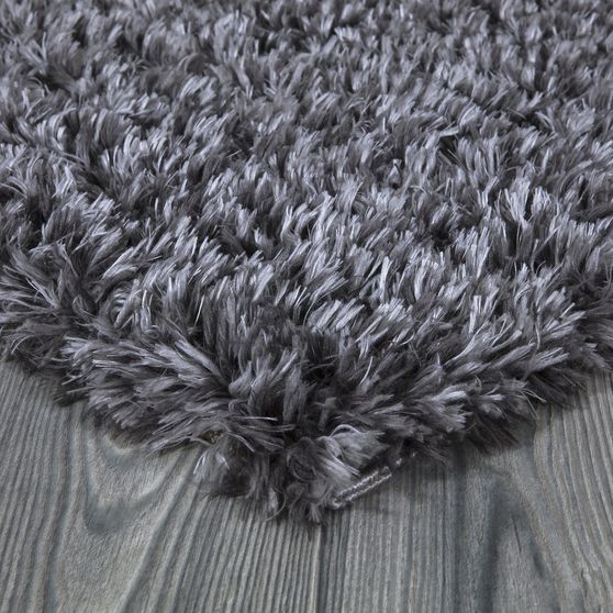 Silky Shag 7'10 x 10'2 Modern & Contemporary Solid Gray area rug