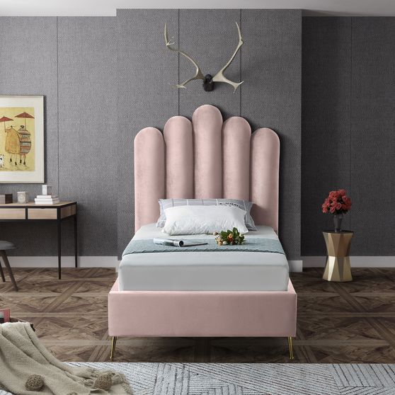 Velvet contemporary floral design twin bed